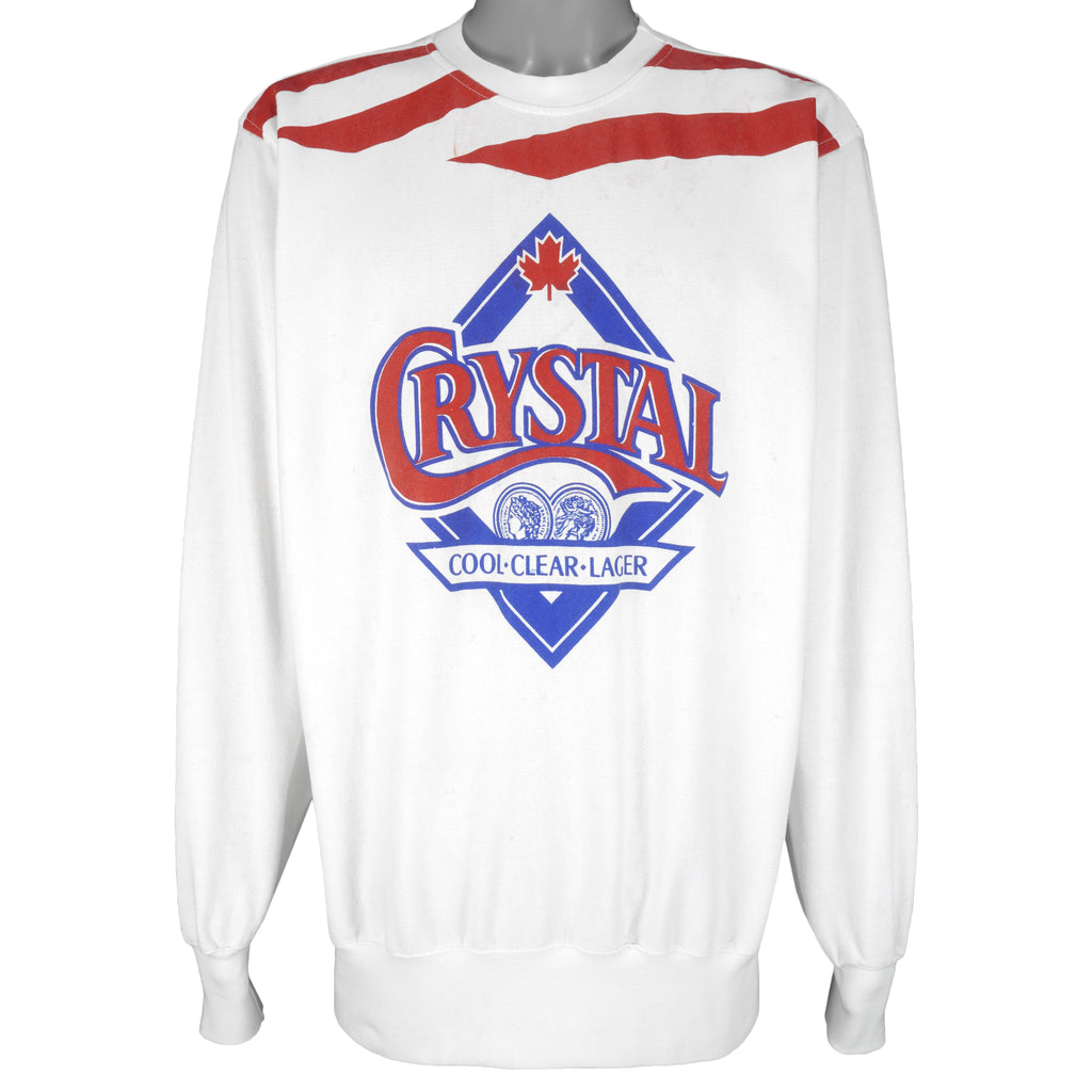 Vintage - Crystal Cool Clear Lager Beer Crew Neck Sweatshirt 1990s X-Large Vintage Retro