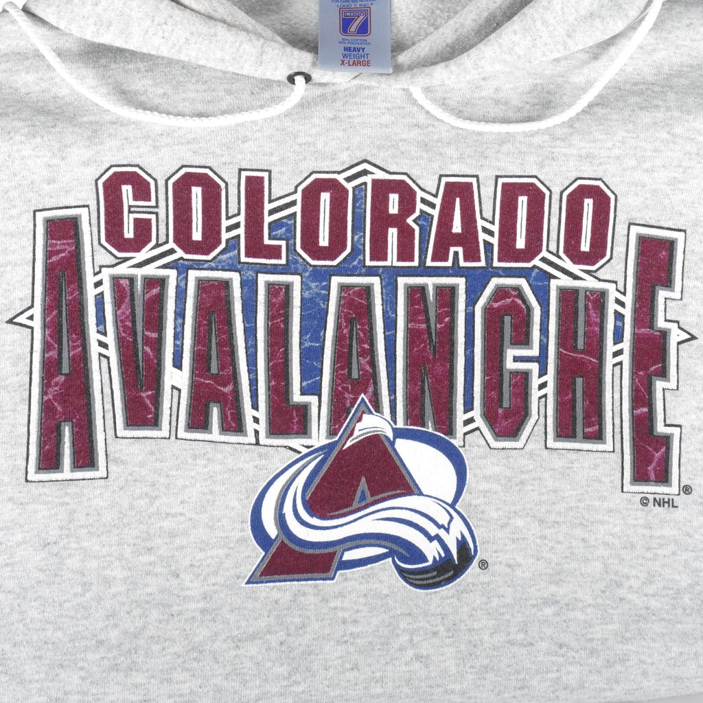 NHL (Logo 7) - Colorado Avalanche Hooded Sweatshirt 1990s X-Large Vintage Retro Hockey