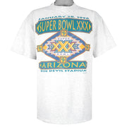 NFL (Logo 7) - Super Bowl 30th Champion Arizona T-Shirt 1996 X-Large Vintage Retro Football