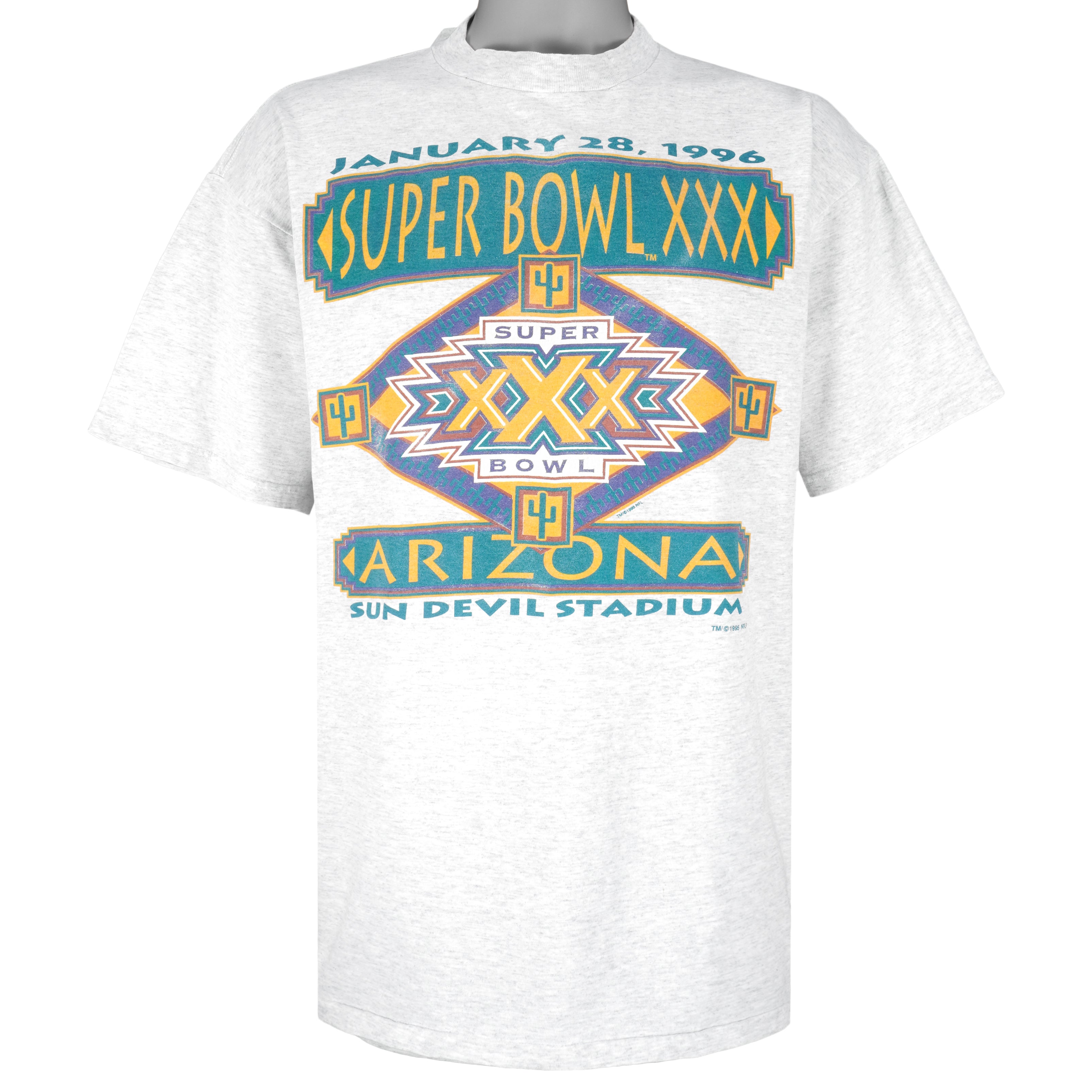 NFL (Logo 7) - Super Bowl 30th Champion Arizona T-Shirt 1996 X-Large Vintage Retro Football