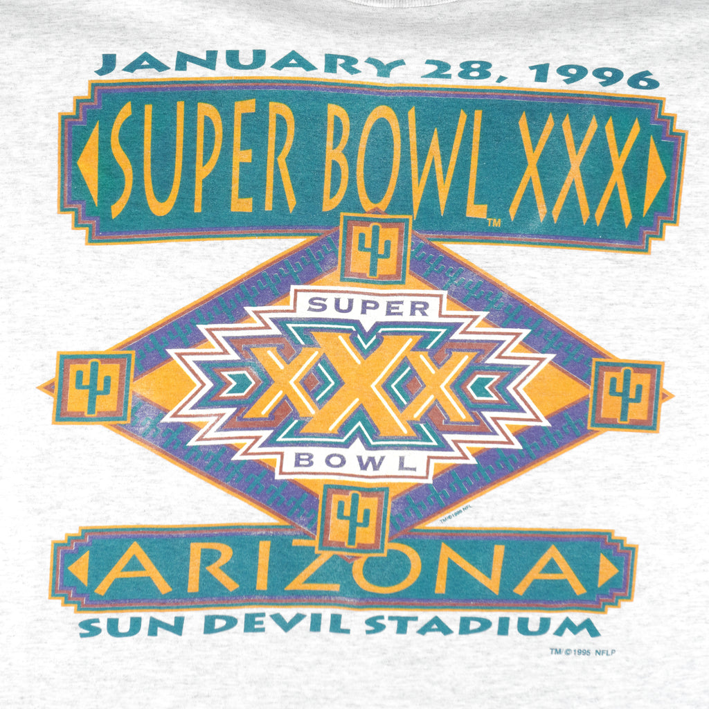 NFL (Logo 7) - Super Bowl 30th Champion Arizona T-Shirt 1996 X-Large Vintage Retro Football