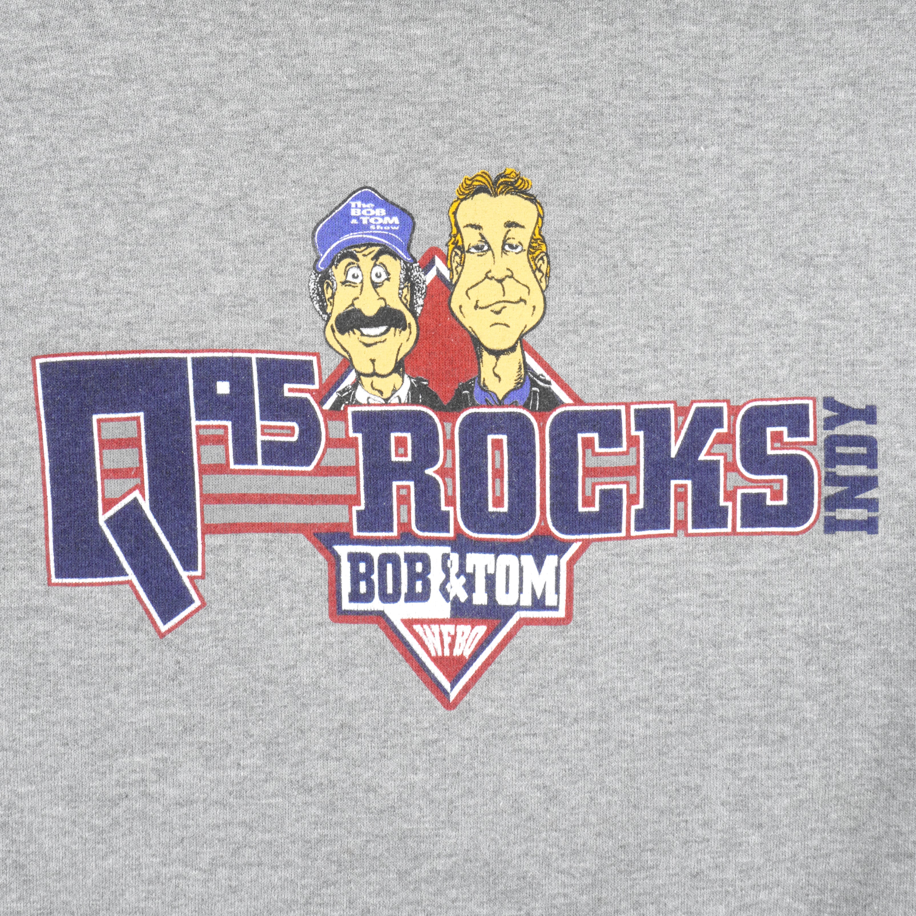Vintage (Logo 7) - The Bob & Tom Rocks Indy Caricature Sweatshirt 1990s XX-Large Vintage Retro