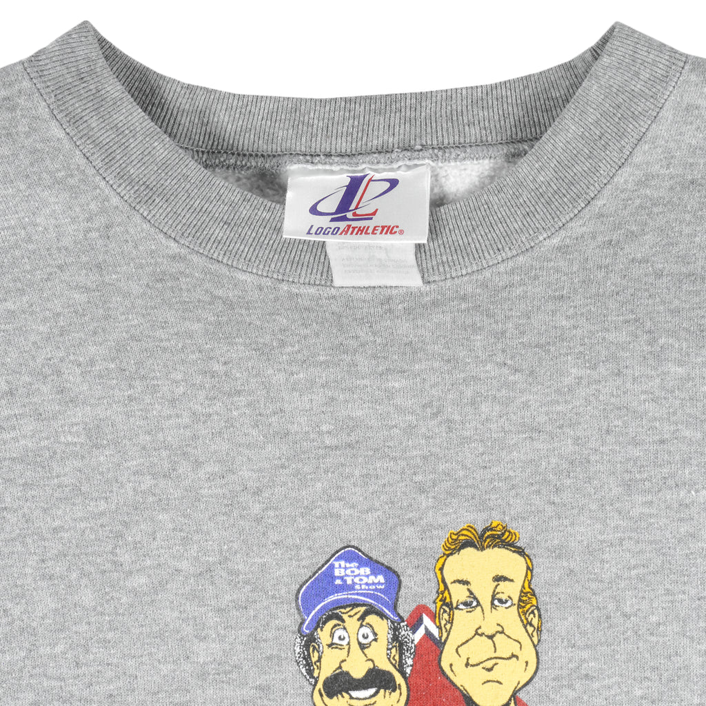 Vintage (Logo 7) - The Bob & Tom Rocks Indy Caricature Sweatshirt 1990s XX-Large Vintage Retro