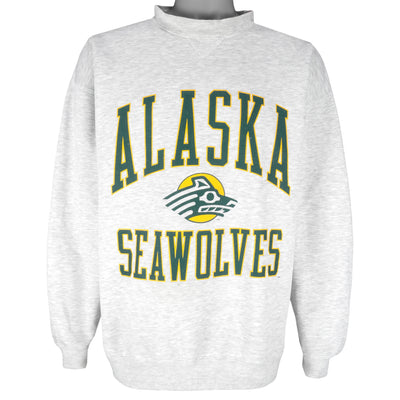 NCAA (Gear) - Alaska Anchorage Seawolves Hockey Crew Neck Sweatshirt 1990s X-Large