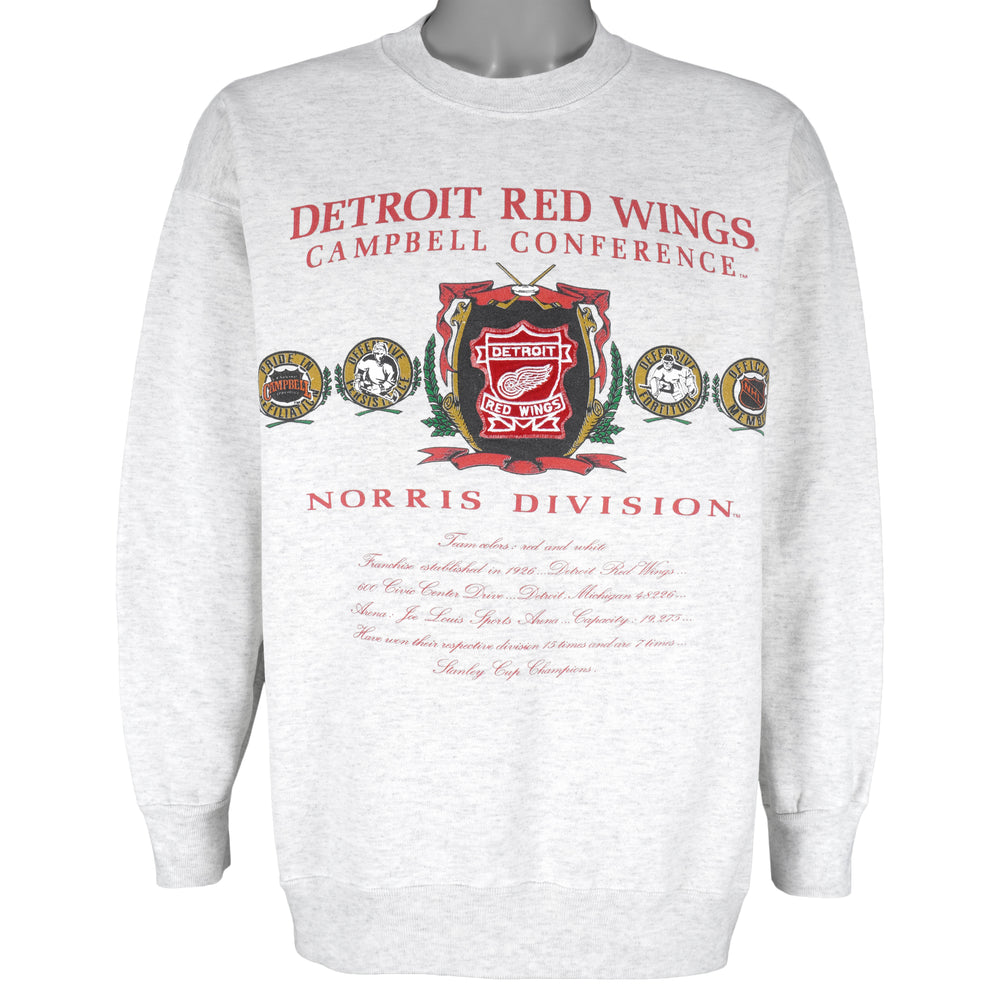 NHL - Detroit Red Wings Campbell Conference Crew Neck Sweatshirt 1990s X-Large Vintage Retro Hockey