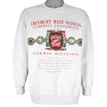 NHL (Nutmeg) - Detroit Red Wings Campbell Conference Crew Neck Sweatshirt 1990s Large