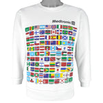 Vintage (Oneita) - Medtronic Countries Flags Crew Neck Sweatshirt 1990s Small Vintage Retro