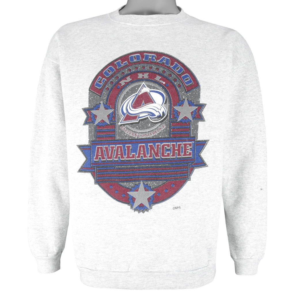 NHL (Tultex) - Colorado Avalanche Crew Neck Sweatshirt 1990s Large Vintage Retro Hockey