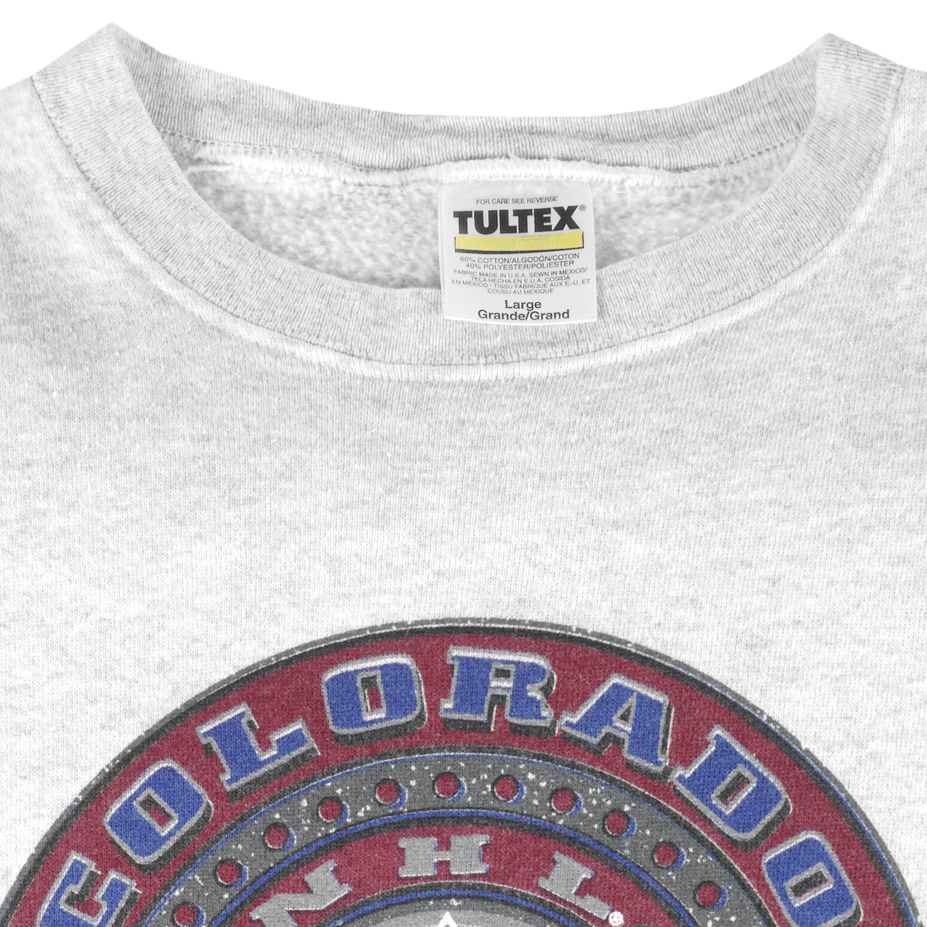 NHL (Tultex) - Colorado Avalanche Crew Neck Sweatshirt 1990s Large Vintage Retro Hockey