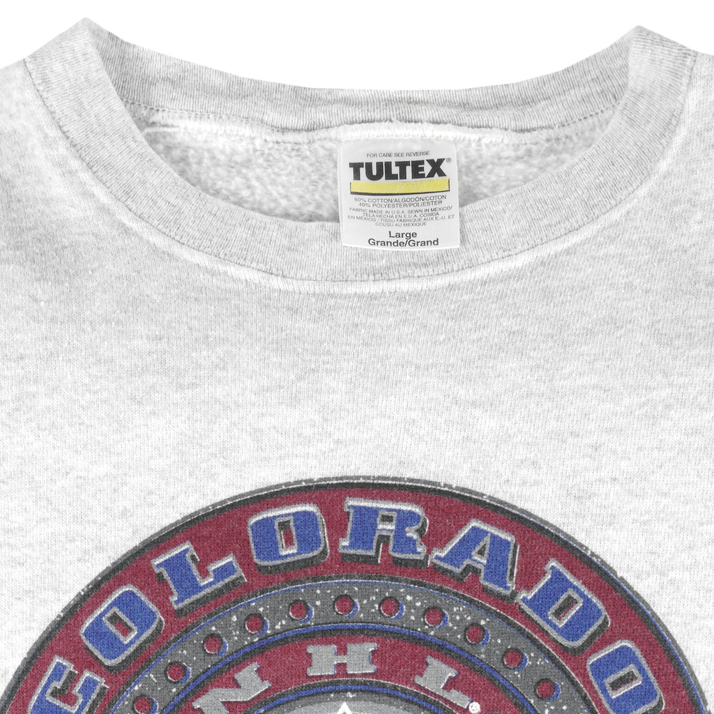 NHL (Tultex) - Colorado Avalanche Crew Neck Sweatshirt 1990s Large Vintage Retro Hockey