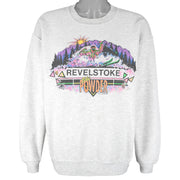 Vintage (Gildan) - Revelstoke Ski Powder Canada Crew Neck Sweatshirt Large Vintage Retro