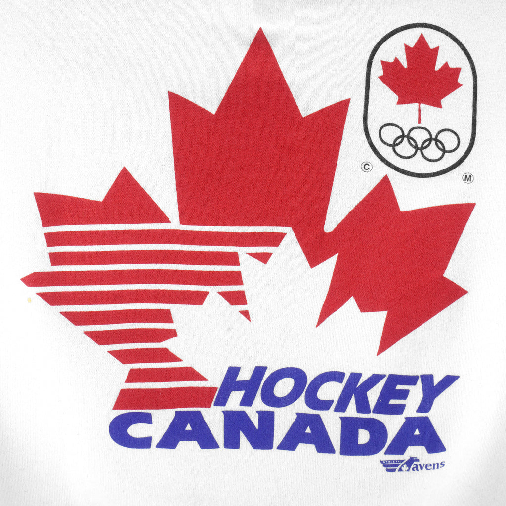 NHL (Ravens) - Hockey Canada Team Lillehammer Crew Neck Sweatshirt 1990s Large Vintage Retro Hockey