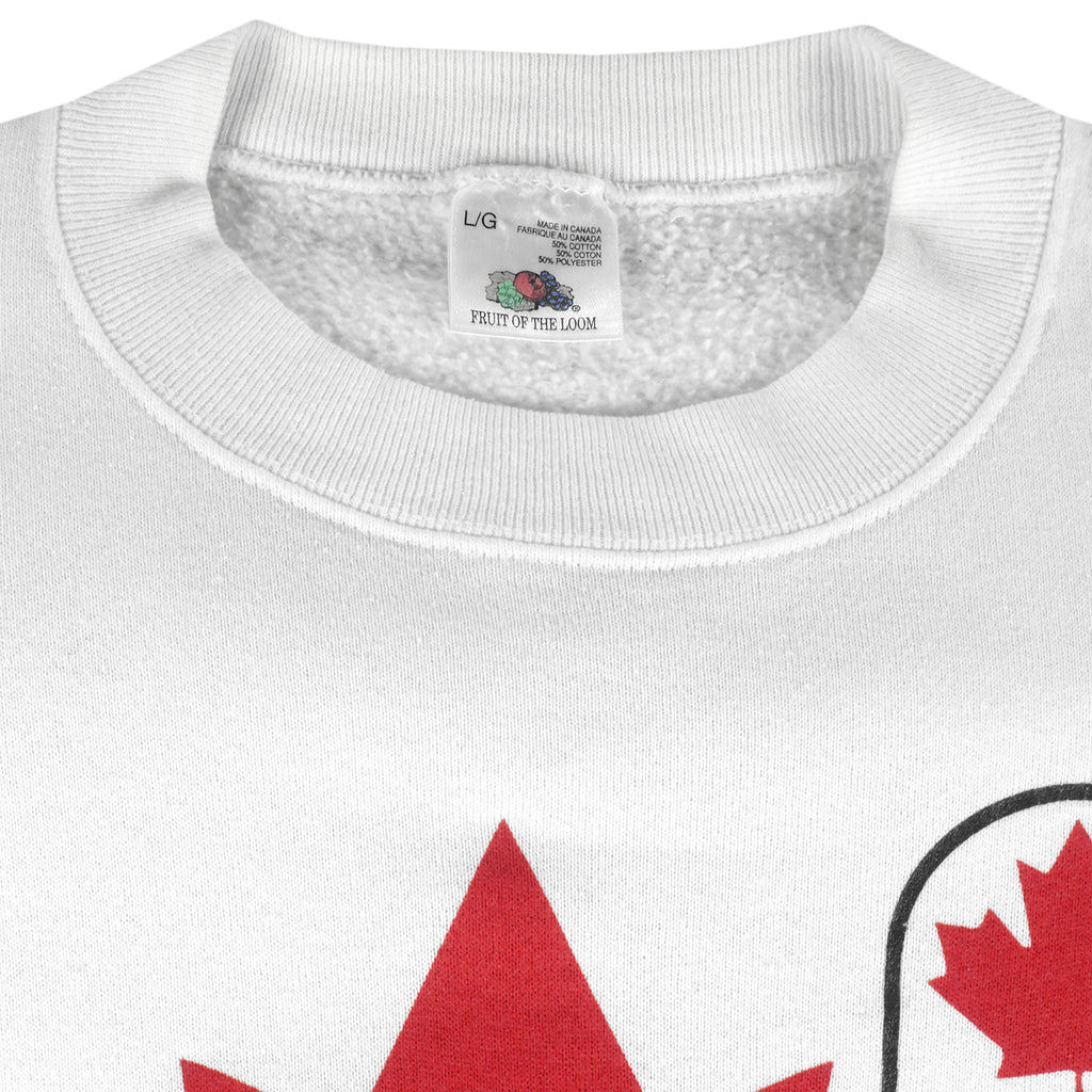 NHL (Ravens) - Hockey Canada Team Lillehammer Crew Neck Sweatshirt 1990s Large Vintage Retro Hockey
