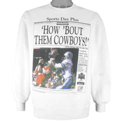 NFL (Front Pages) - Dallas Cowboys Super Bowl 27th Champions Sweatshirt 1993 Large Vintage Retro Football 