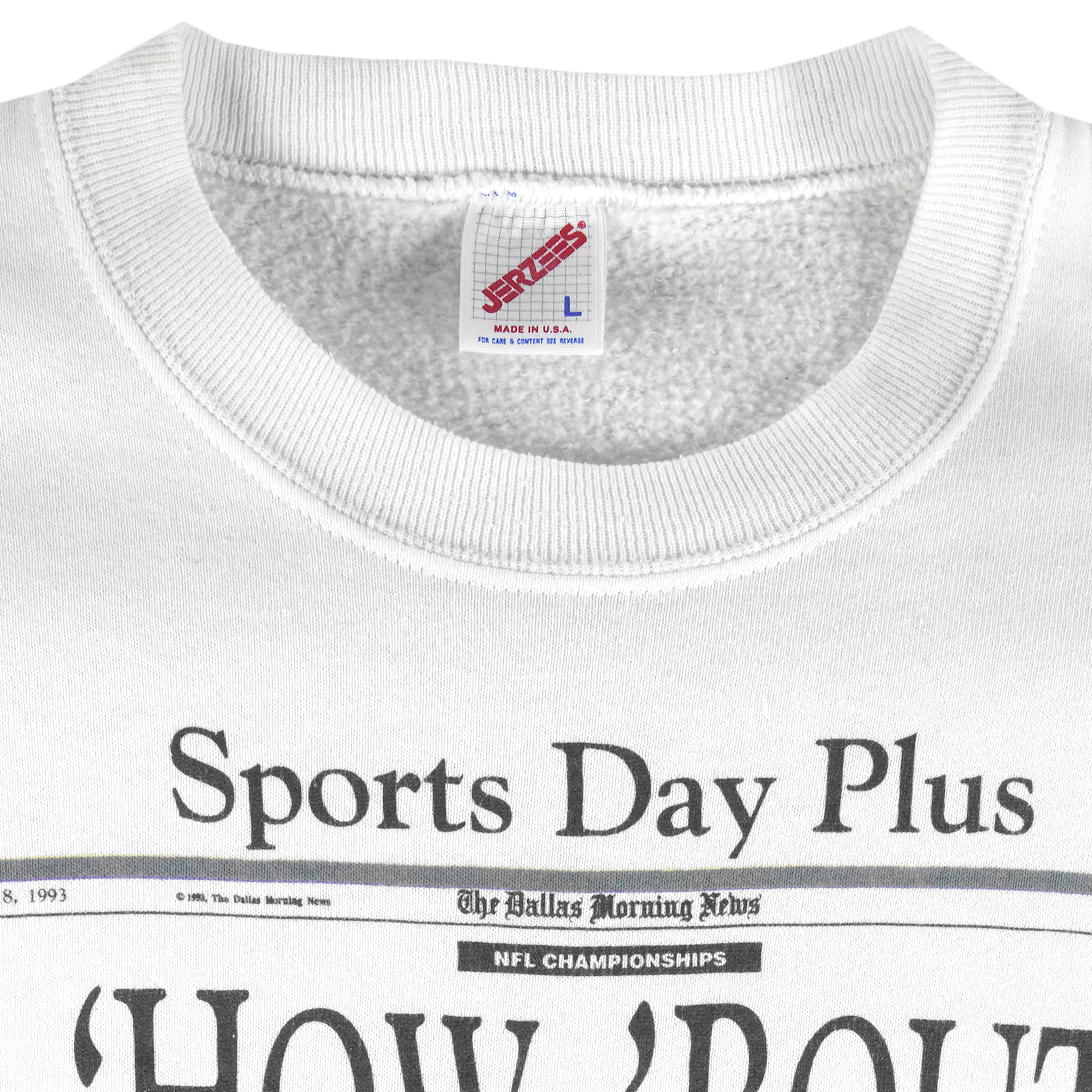 NFL (Front Pages) - Dallas Cowboys Super Bowl 27th Champions Sweatshirt 1993 Large Vintage Retro Football 