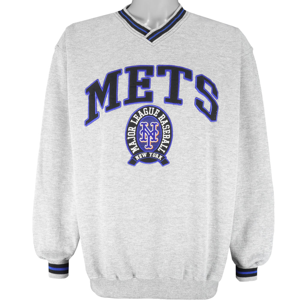 MLB (Lee) - New York Mets Embroidered Crew Neck Sweatshirt 1990s Large Vintage Retro Baseball