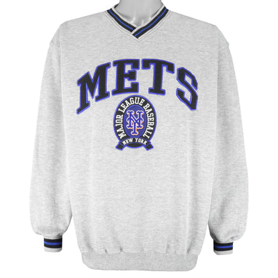 MLB (Lee) - New York Mets Embroidered Crew Neck Sweatshirt 1990s Large