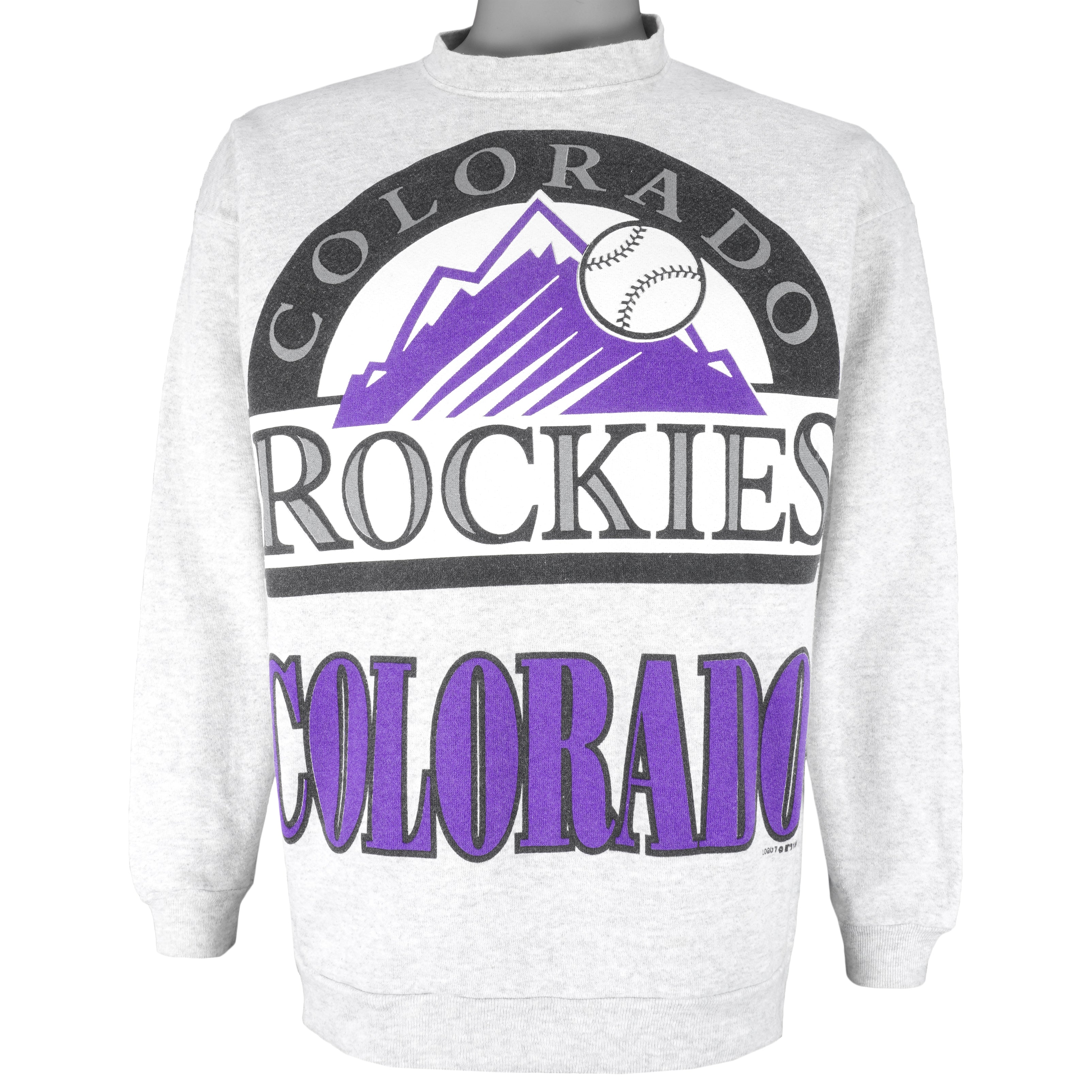 MLB (Tultex) - Colorado Rockies Crew Neck Sweatshirt 1995 Large Vintage Retro Baseball