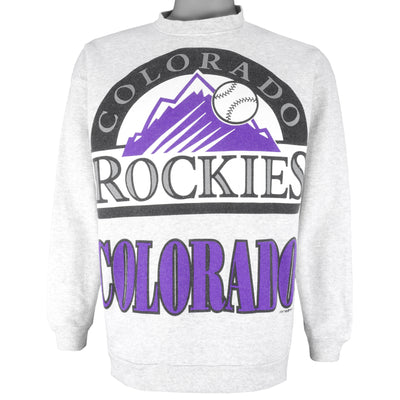 MLB (Tultex) - Colorado Rockies Crew Neck Sweatshirt 1995 Large
