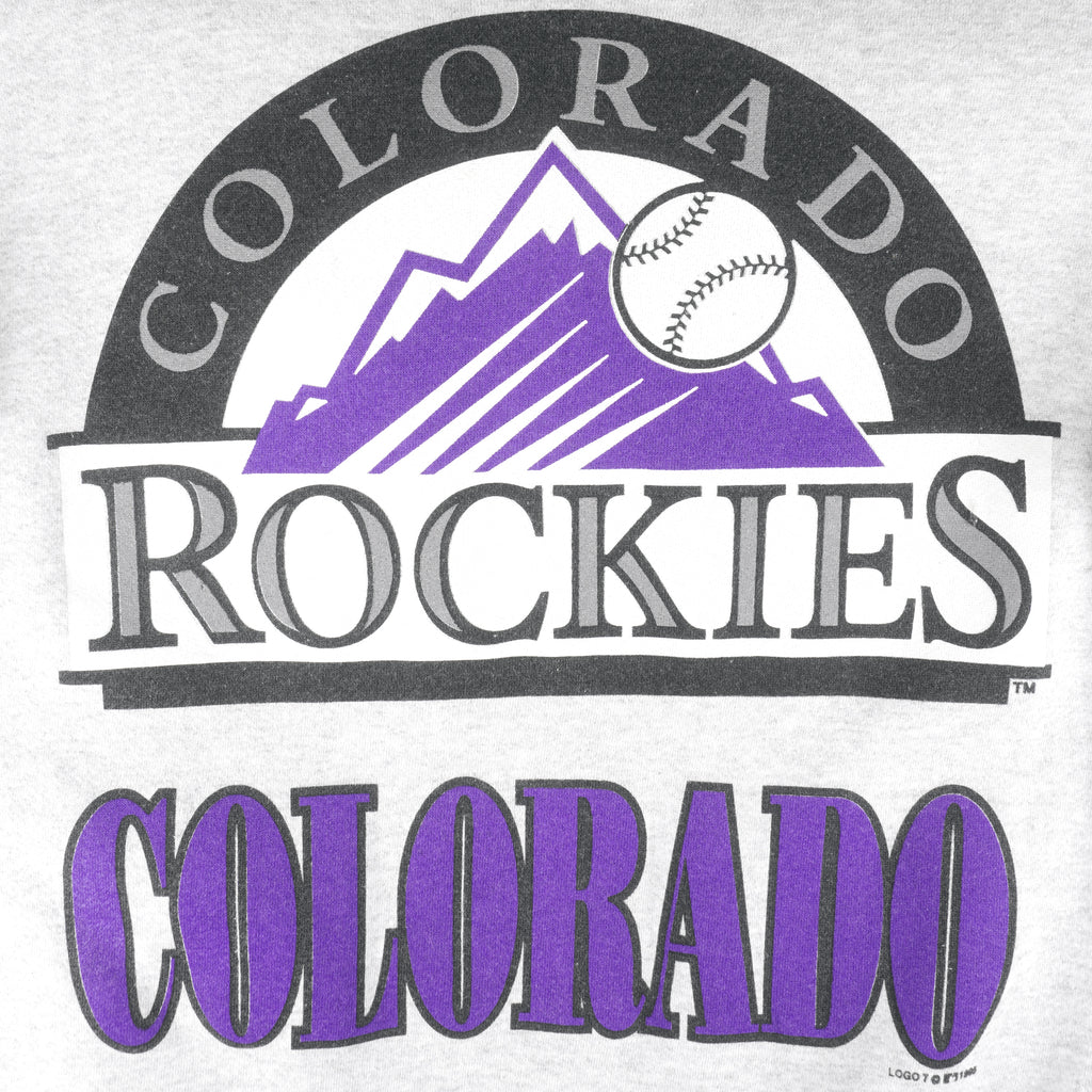 MLB (Tultex) - Colorado Rockies Crew Neck Sweatshirt 1995 Large Vintage Retro Baseball