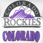 MLB (Tultex) - Colorado Rockies Crew Neck Sweatshirt 1995 Large Vintage Retro Baseball