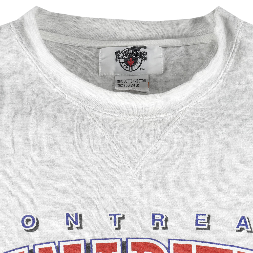 NHL (Ravens) - Montreal Canadiens Crew Neck Sweatshirt 1990s Large Vintage Retro Hockey