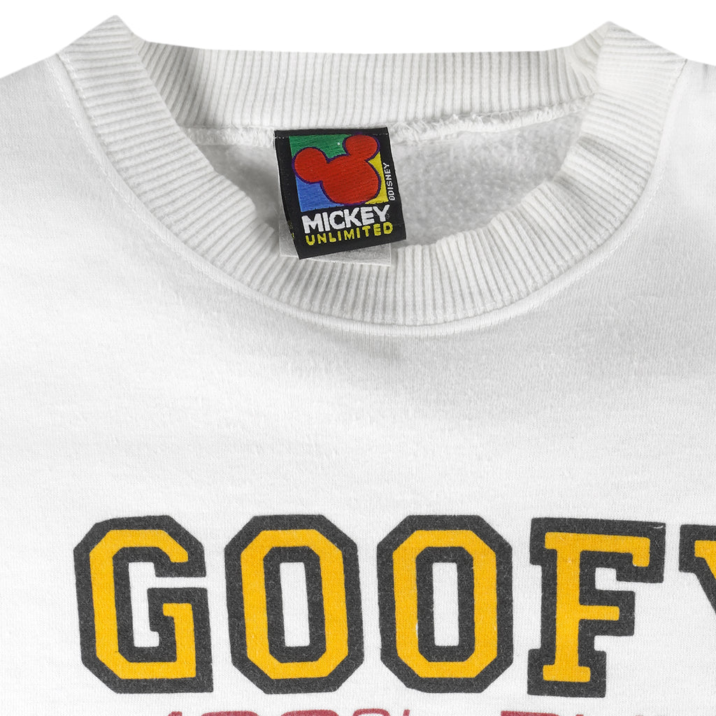 Disney - Goofy's Gym 100% Pumped Crew Neck Sweatshirt 1990s Large Vintage Retro