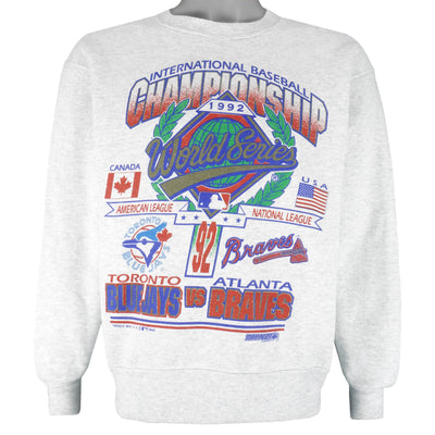 MLB (Trench) - Blue Jays VS Braves Crew Neck Sweatshirt 1992 Medium
