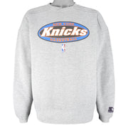 Starter - New York Knicks Crew Neck Sweatshirt 1990s Large Vintage Retro Basketball
