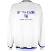 NHL (Logo Athletic) - New York Rangers Embroidered Crew Neck Sweatshirt 1990s XX-Large Vintage Retro Hockey