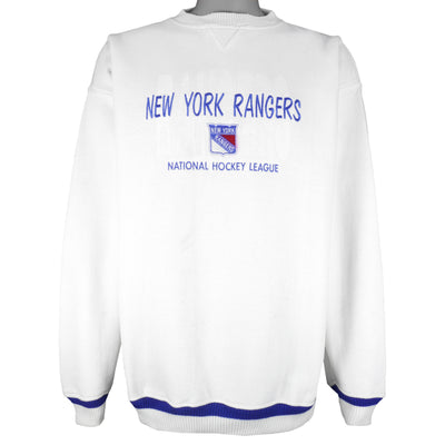 NHL (Logo Athletic) - New York Rangers Embroidered Crew Neck Sweatshirt 1990s XX-Large