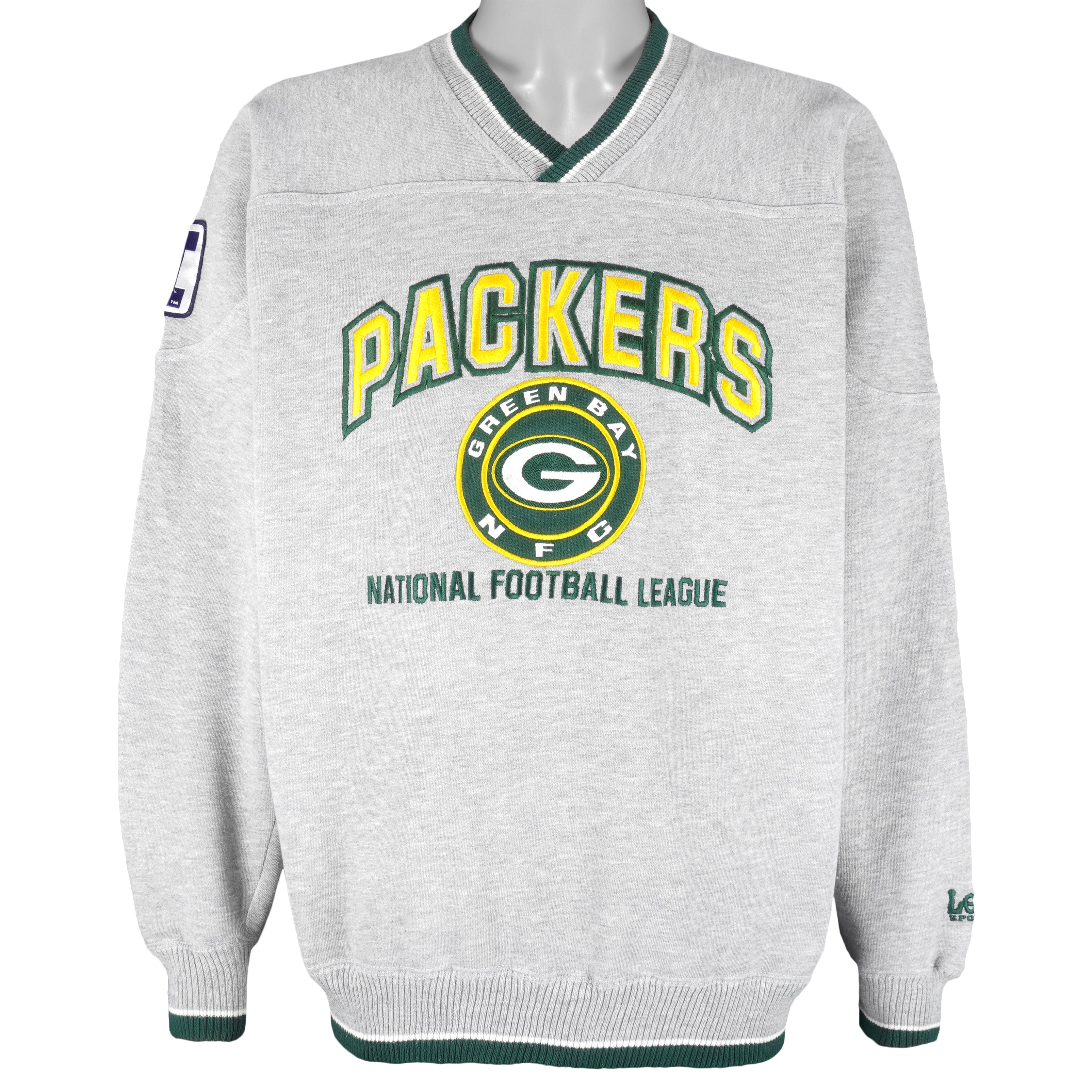 NFL (Lee) - Green Bay Packers Embroidered Crew Neck Sweatshirt 1990s Medium Vintage Retro Football