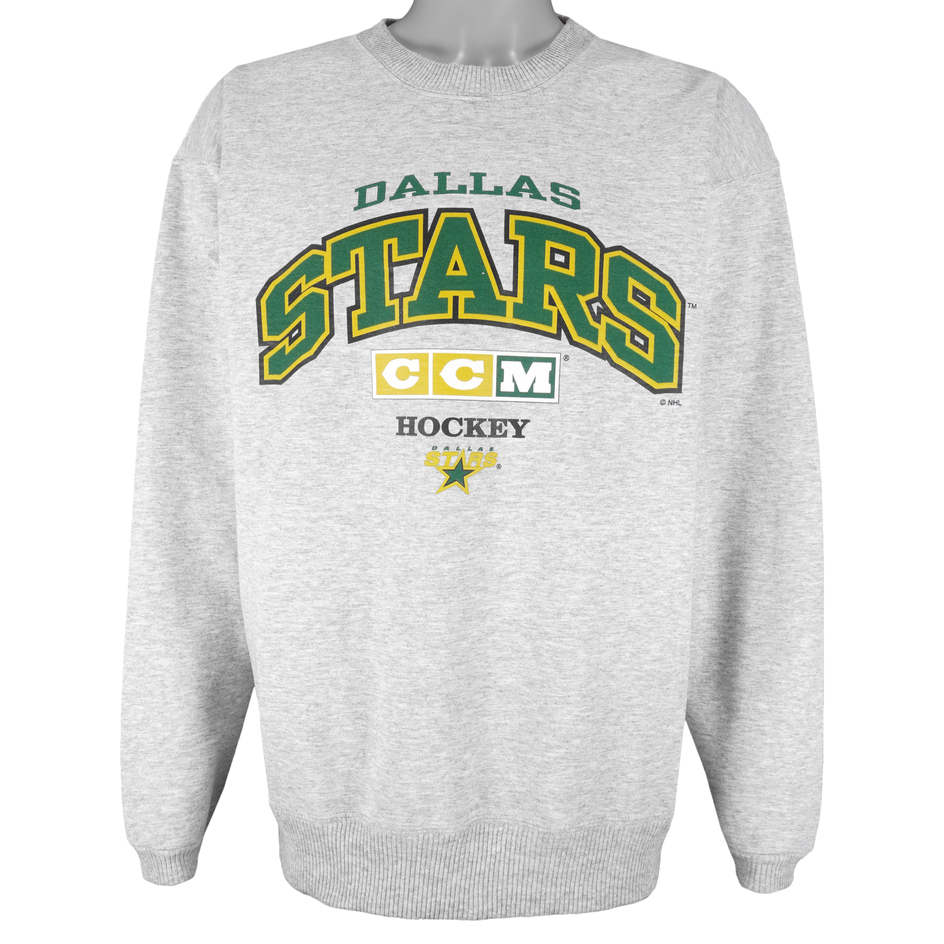 NHL (CCM) - Dallas Stars Crew Neck Sweatshirt 1990s Large vintage Retro Hockey
