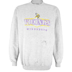 NFL (Logo Athletic) - Minnesota Vikings Embroidered Sweatshirt 1990s Large vintage Retro Football