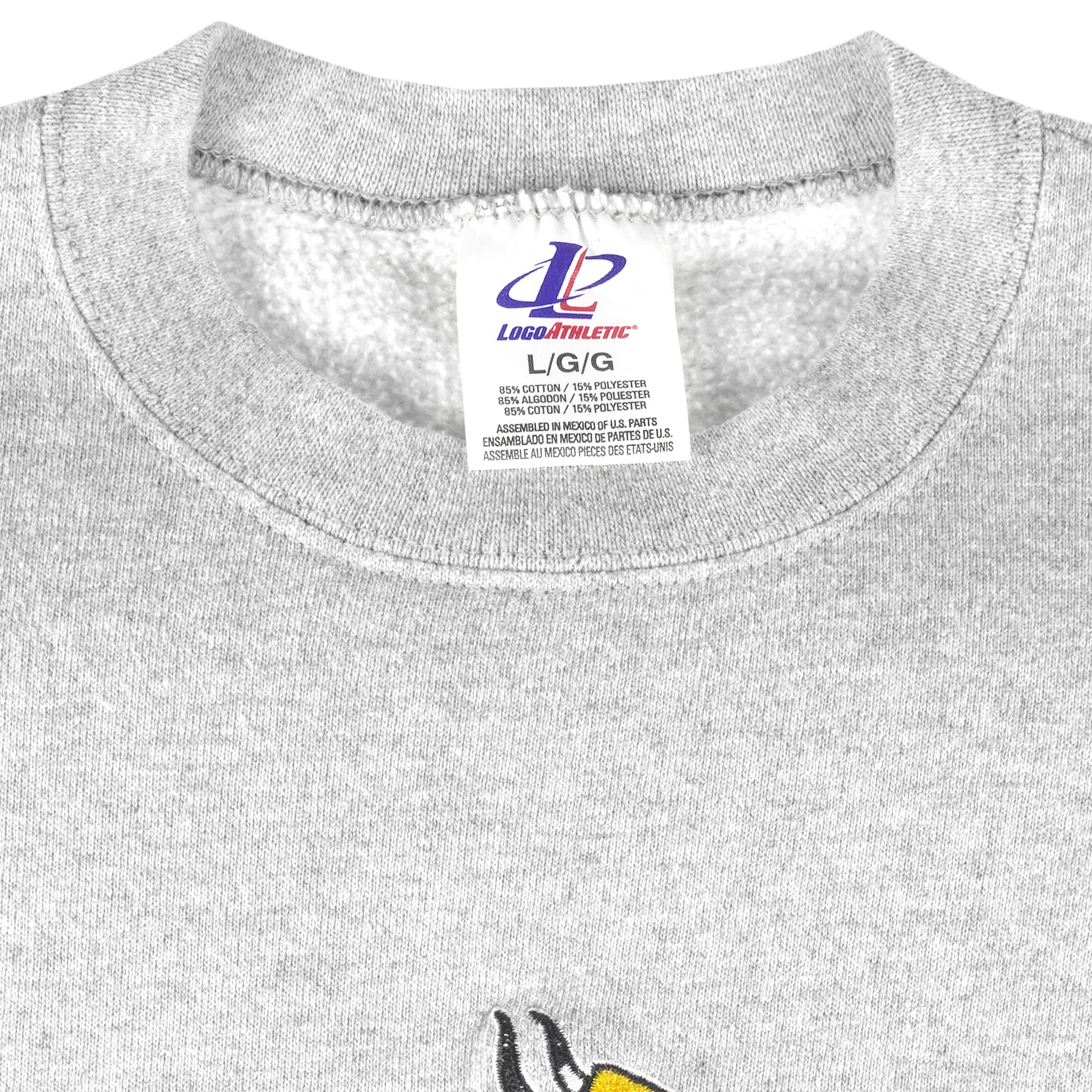 NFL (Logo Athletic) - Minnesota Vikings Embroidered Sweatshirt 1990s Large vintage Retro Football