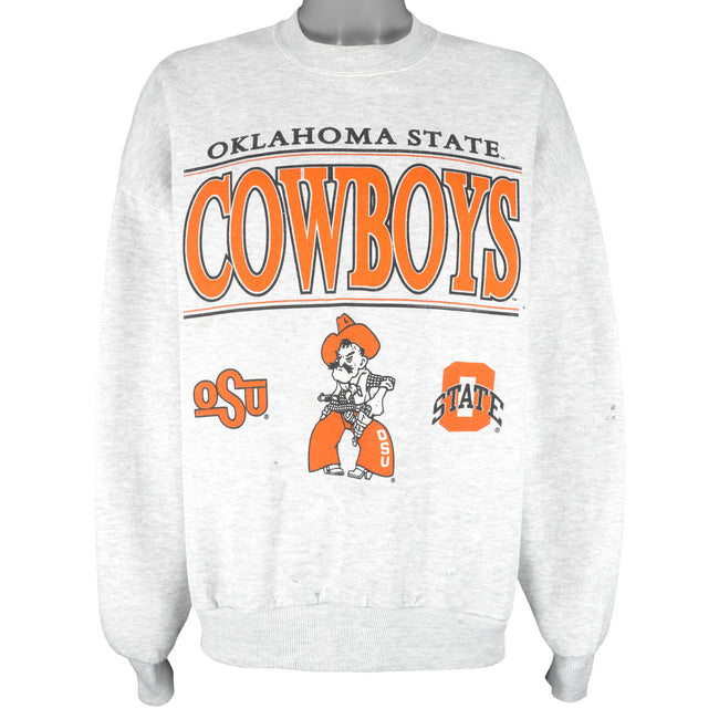 Sweatshirt Vintage Oklahoma State Cowboys Jerzees - Taille XL, Noir, Floqué - Occasion En Très Bon état