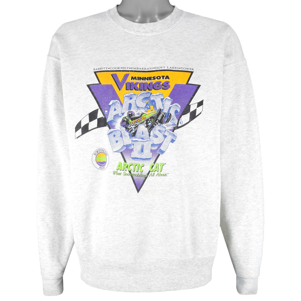 Vintage - Minnesota Vikings Arctic Blast 2 Snowmobiles Sweatshirt 1990s X-Large Vintage Retro