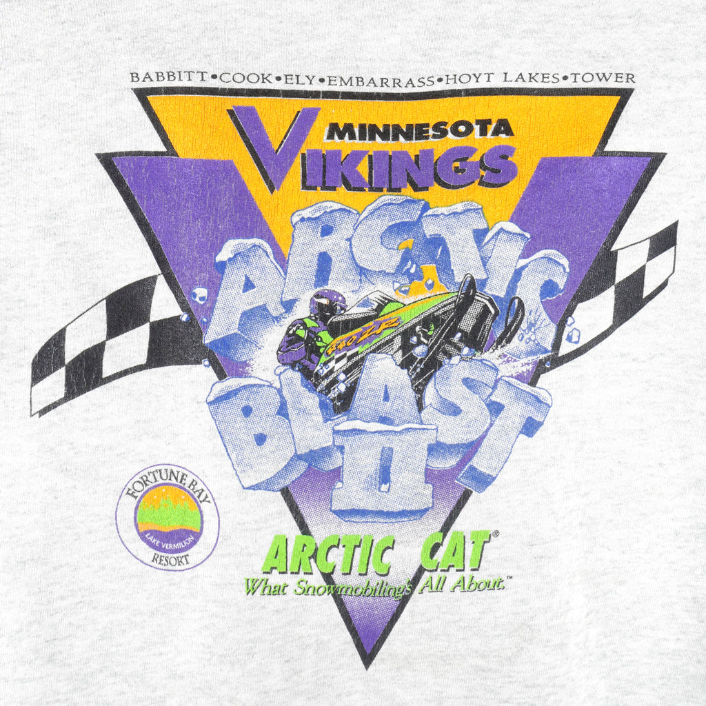 Vintage - Minnesota Vikings Arctic Blast 2 Snowmobiles Sweatshirt 1990s X-Large Vintage Retro