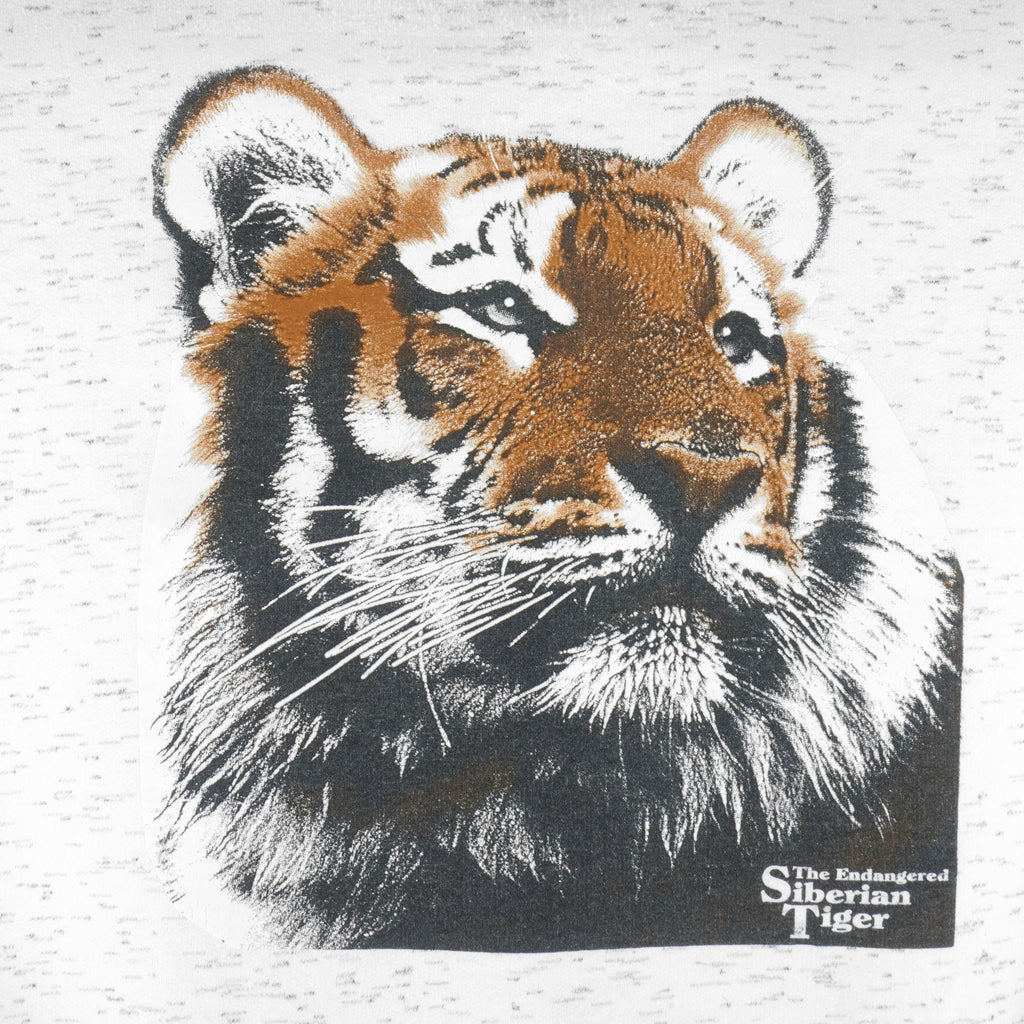 Vintage - The Endangered Siberian Tiger Crew Neck Sweatshirt 1990s X-Large Vintage Retro