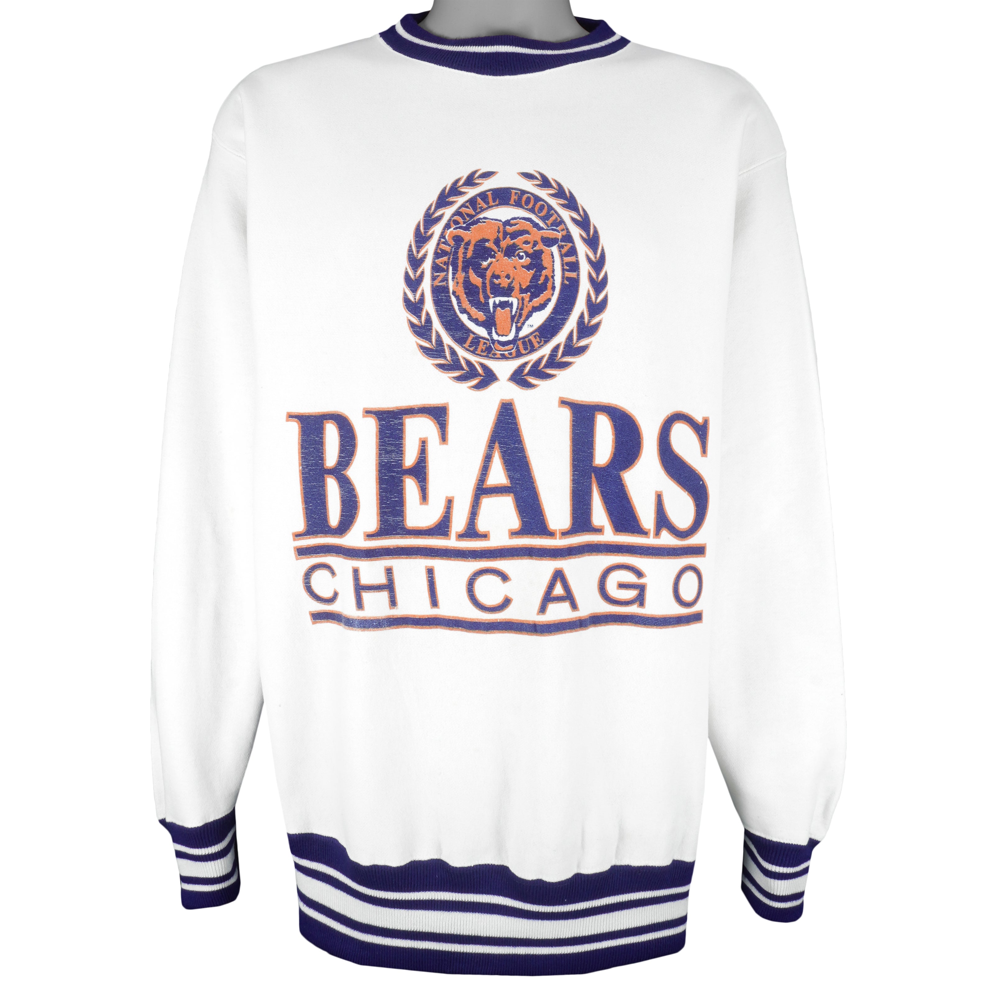 NFL (Logo 7) - Chicago Bears Crew Neck Sweatshirt 1990 X-Large Vintage Retro Football