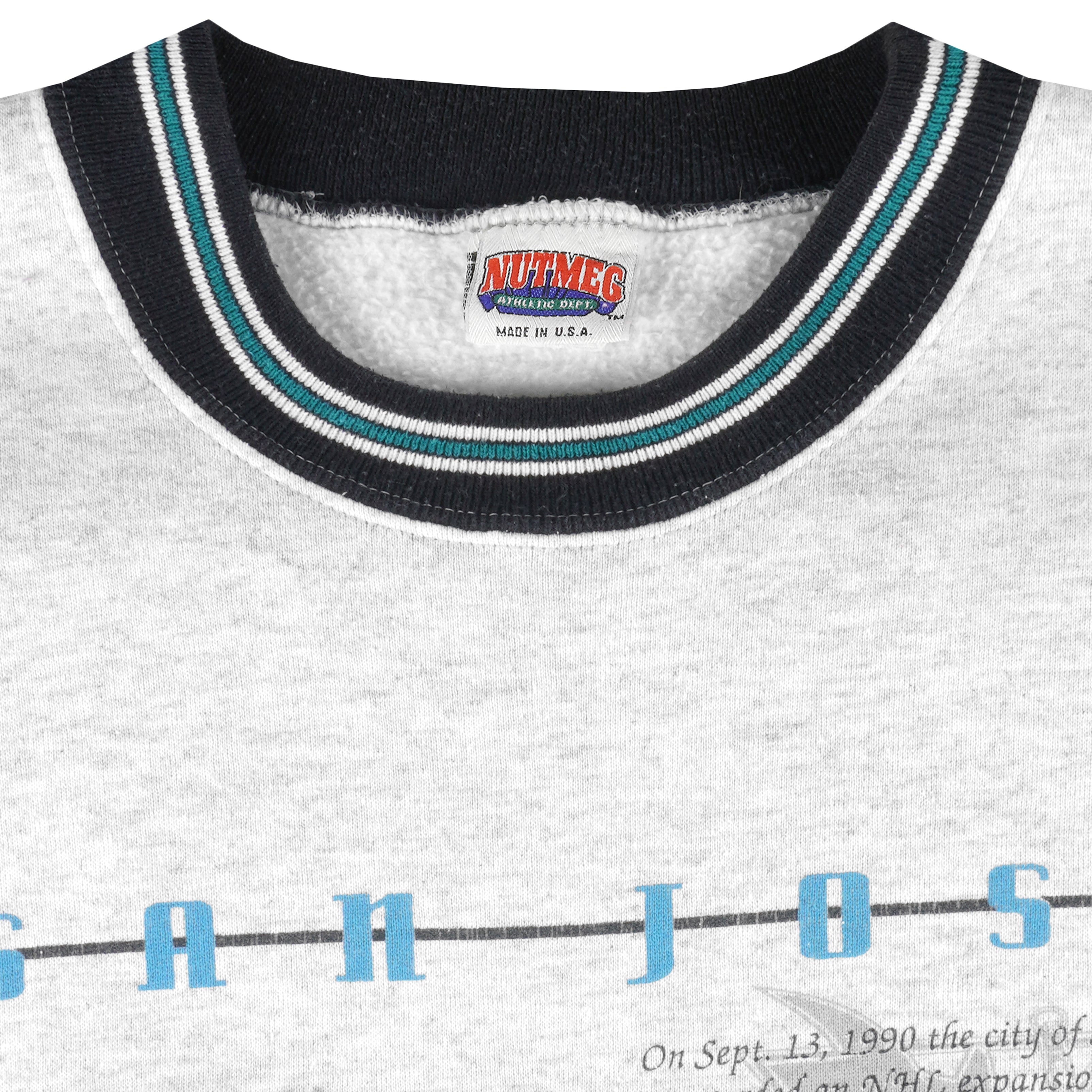 Vintage NHL (Nutmeg) - San Jose Sharks Crew Neck Sweatshirt 1992 XX-Large