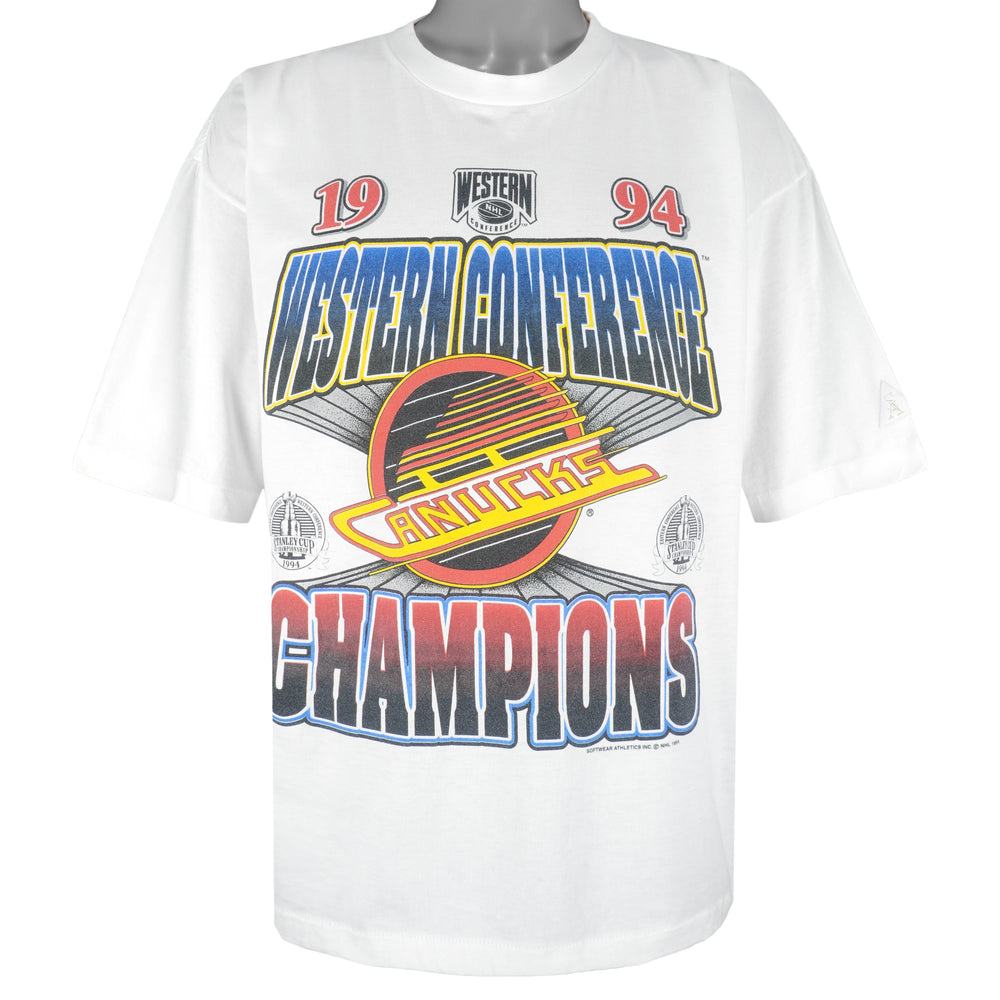 NHL (Softwear) - Vancouver Canucks Western Conference Champions T-Shirt 1994 X-Large Vintage Retro Hockey