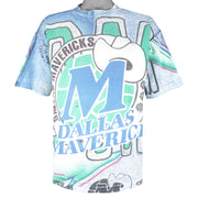 NBA (Magic Johnson T's) - Dallas Mavericks All Over Print 1990s Large