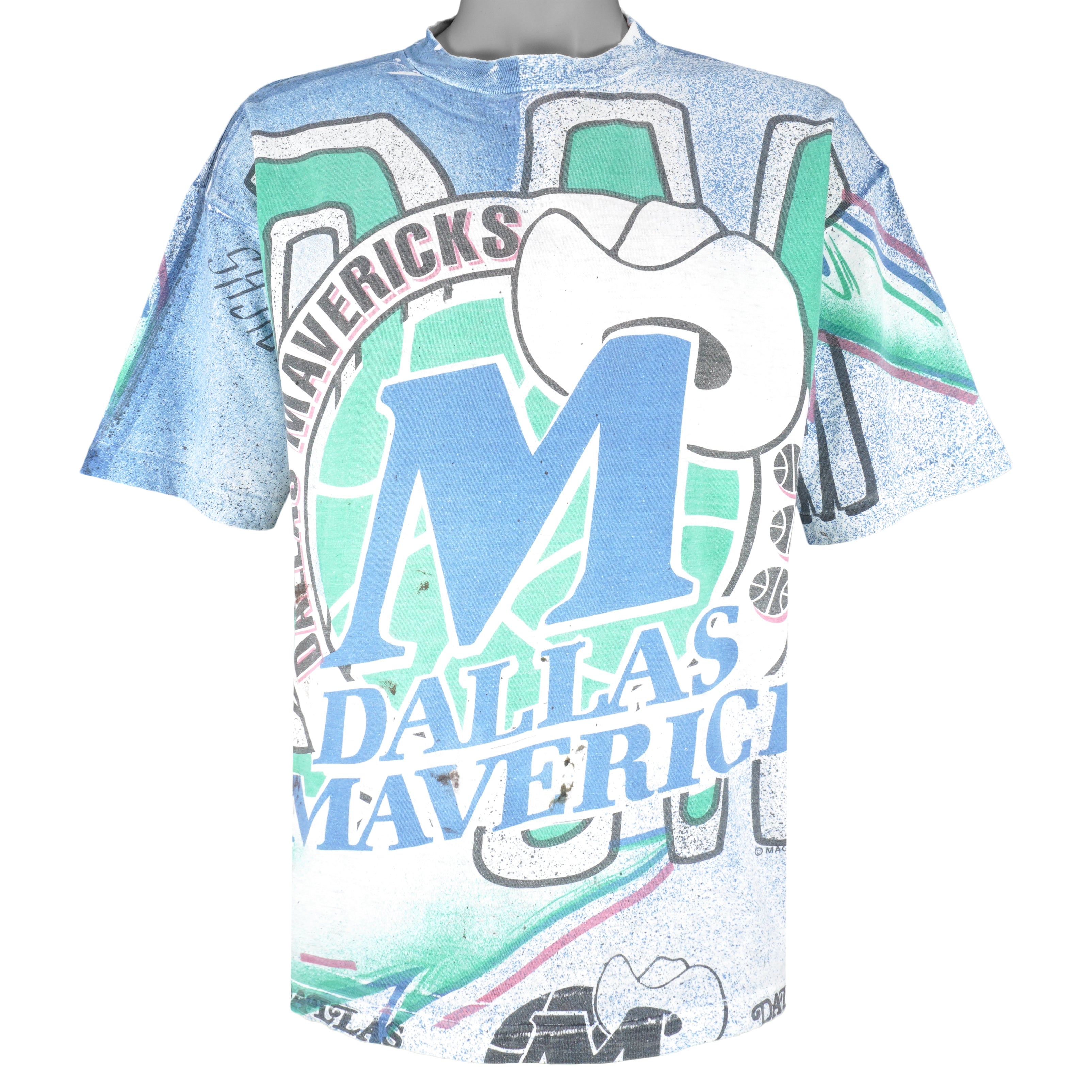 NBA (Magic Johnson T's) - Dallas Mavericks All Over Print 1990s Large