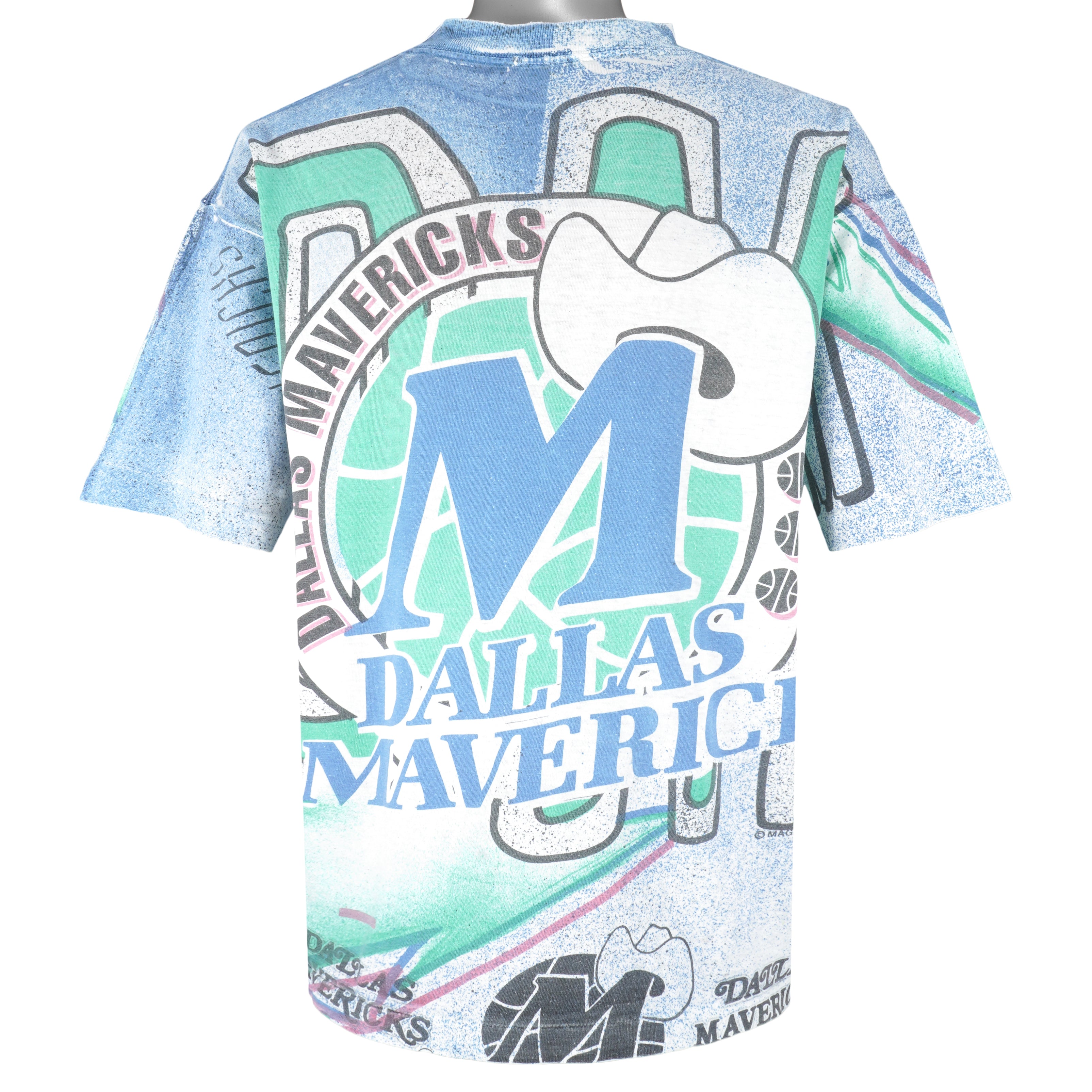NBA (Magic Johnson T's) - Dallas Mavericks All Over Print 1990s Large