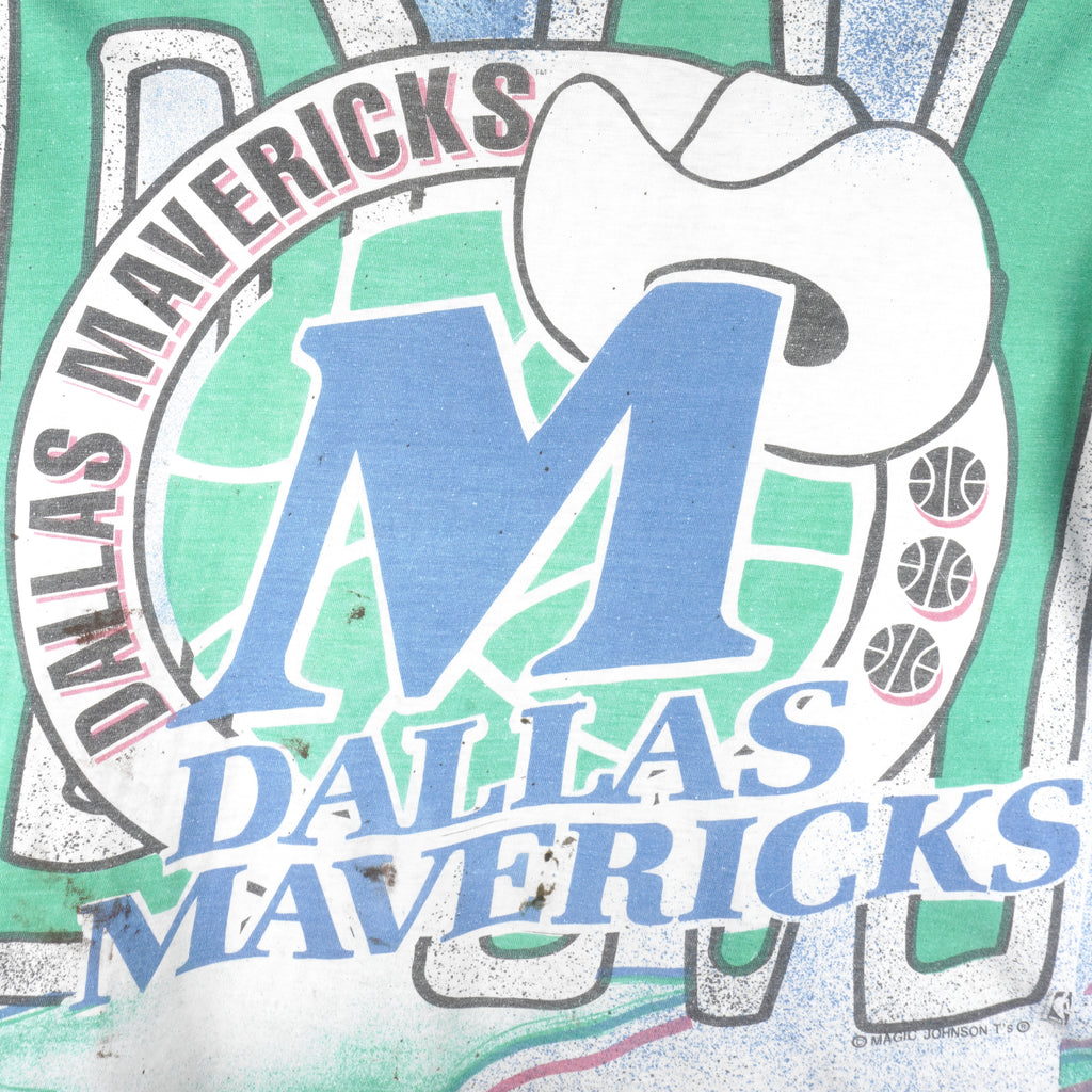 NBA (Magic Johnson T's) - Dallas Mavericks All Over Print 1990s Large