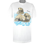 Vintage (Habitat) - Otters Alaska Animal Print T-Shirt 1990 X-Large