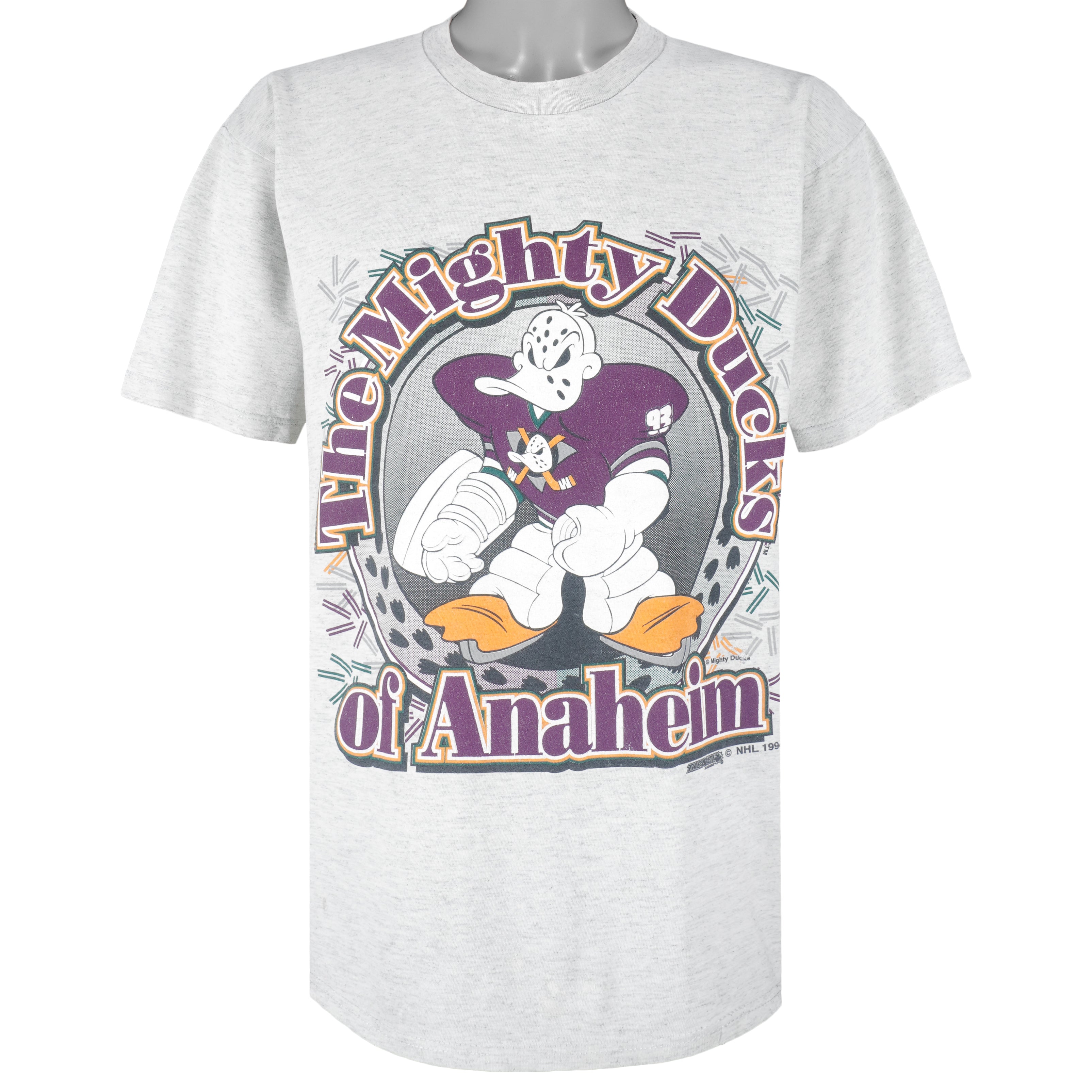 NHL (Trench) - Anaheim Mighty Ducks Breakout T-Shirt 1990s Large Vintage Retro Hockey
