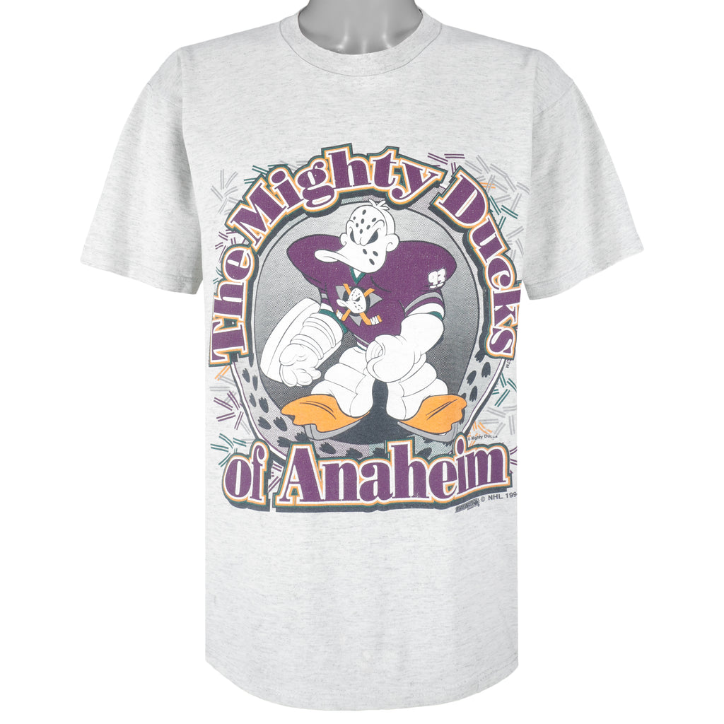 NHL (Trench) - Anaheim Mighty Ducks Breakout T-Shirt 1990s Large Vintage Retro Hockey