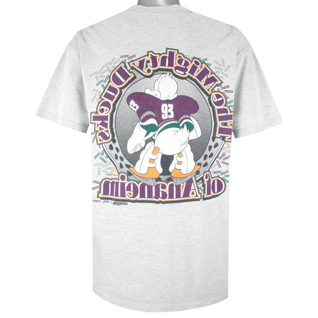 NHL (Trench) - Anaheim Mighty Ducks Breakout T-Shirt 1990s Large Vintage Retro Hockey